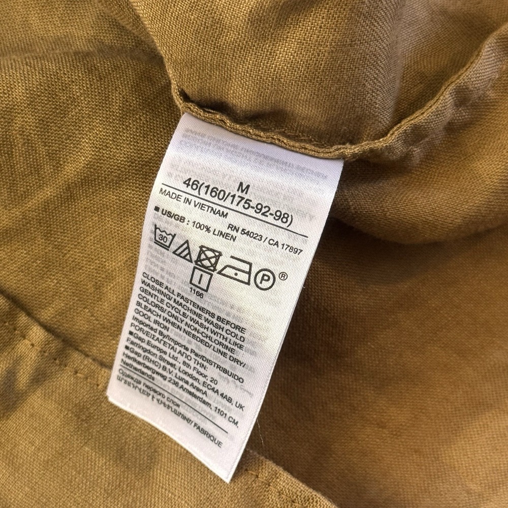 Banana Republic Mira 100% Linen Top Size Medium Horse Hair Brown Women's - Picture 9 of 10